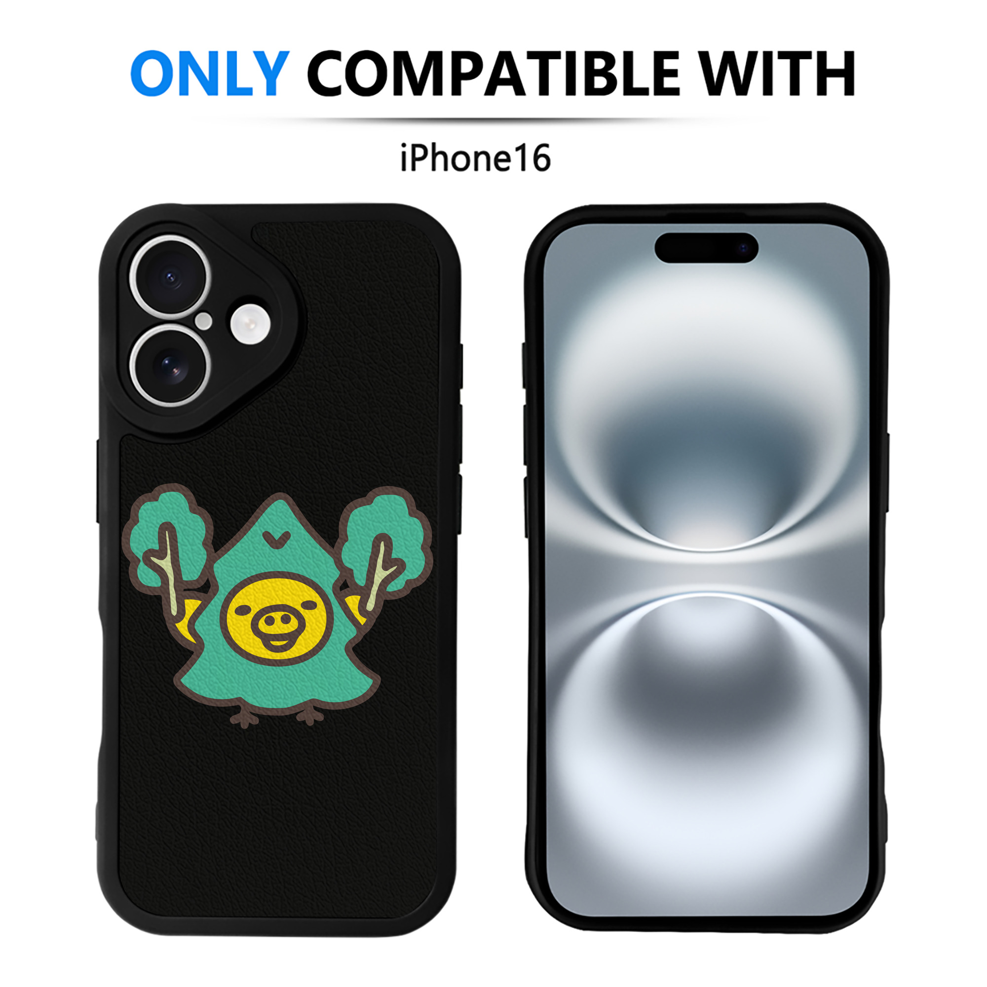 （画像用） リラックマ リラックマ キイロイトリ Rilakkuma Korilakkuma Kiiroitori 【iPhone 16シリーズ対応】シリコンスマホケース（レザー調） 材質：シリコン